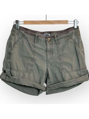 DKNY Olive Green Cargo Shorts Size 4 Cuffed Utility Pockets